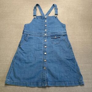 Gap jean overall dress vintage style stretch denim pinafore with pockets